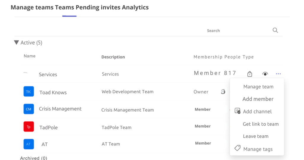 Managing Teams pending invites